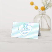 Blue Nautical Beachy Wedding Tischnummer Cards Platzkarte (Rückseite)