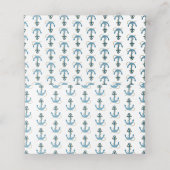 Blue Nautical Beachy Wedding Tischnummer Cards Platzkarte (Innenseite Aufgefaltet)