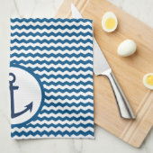 Blue Nautical Boating Anchor Kitchen Towel Geschirrtuch (Viertel Falte)