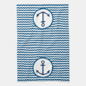 Blue Nautical Boating Anchor Kitchen Towel Geschirrtuch (Vertikal)
