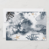 Blue Nautical Coral Watercolor Sweet 16 Foto Einladung (Rückseite)