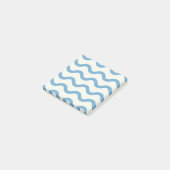 Blue Nautical Groovy Wavy Stripe Moderner Minimali Post-it Klebezettel (angewinkelt)
