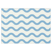 Blue Nautical Groovy Wavy Stripe Moderner Minimali Tischdecke (Vorderseite (Horizontal))