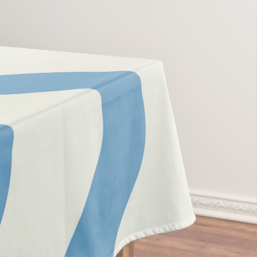 Blue Nautical Groovy Wavy Stripe Moderner Minimali Tischdecke (Beispiel)