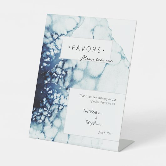 Blue Nautical Hochzeit in Urlaubsort Favorits Sockelschild (Vorderseite)