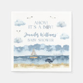 Blue Nautical Marine Sailor Baby Boy Dusche Serviette (Vorderseite)