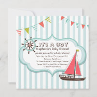 Blue Nautical Party Banner Kinderdusche Einladung