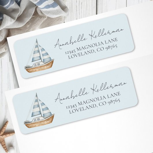 Blue Nautical Return Address