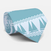 Blue Nautical Sailboat Coasters Stripes Krawatte (Gerollt)