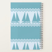 Blue Nautical Sailboat Coasters Stripes Notizblock (Rückseite)