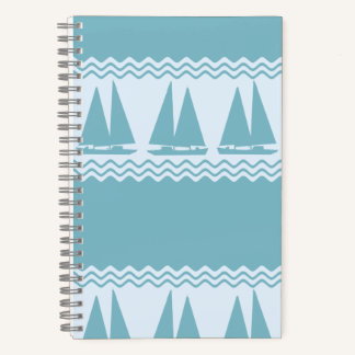 Blue Nautical Sailboat Coasters Stripes Notizblock
