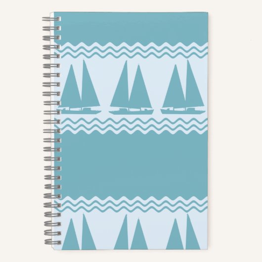 Blue Nautical Sailboat Coasters Stripes Notizblock (Vorderseite)