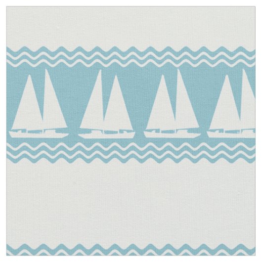 Blue Nautical Sailboat Coasters Stripes Stoff (Nahaufnahme)