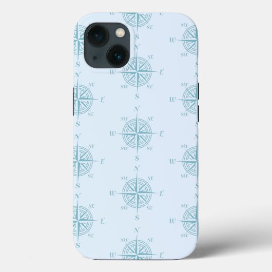 Blue Nautical Sailing Compass Case-Mate iPhone Hülle (Rückseite)