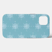 Blue Nautical Sailing Compass Case-Mate iPhone Hülle (Rückseite (Horizontal))