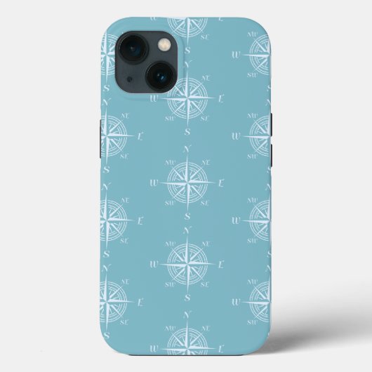 Blue Nautical Sailing Compass Case-Mate iPhone Hülle (Rückseite)
