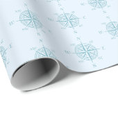 Blue Nautical Sailing Compass Geschenkpapier (Rolleneckpunkt)