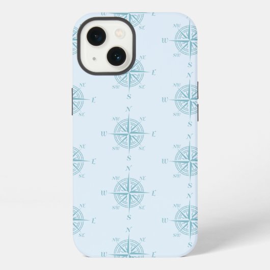 Blue Nautical Sailing Compass iPhone Hülle (Rückseite)