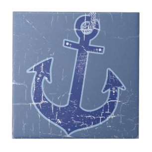 Blue Nautical Sailor Anchor Fliese