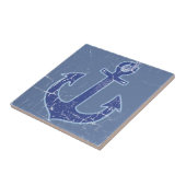 Blue Nautical Sailor Anchor Fliese (Seite)