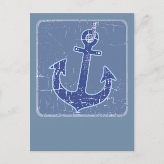 blue nautical sailor anchor postkarte (Vorderseite)