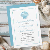 Blue Nautical Seashell Wedding Engagement Party Einladung