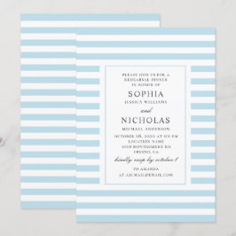 Blue nautical stripes Hochzeitsdinner Probe Einladung