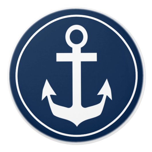 Blue Nautical Themed Keramikknauf (Vorderseite)