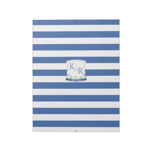 Blue Nautical Wappen DIY Wedding Envelope Liner Notizblock (Rotiert)