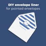 Blue Nautical Wappen DIY Wedding Envelope Liner Notizblock<br><div class="desc">Dieses Design wurde als Reaktion auf mehrere Bräute erstellt, die mich über gepunktete Klappenwickler fragte, um diese Suite zu erfüllen [Euro Flap Umschläge sind diejenigen, die einen tiefen / scharfen Punkt auf der Klappe haben]. Dieser Stil wird am häufigsten in High-End Bridal-Suiten (und in gestylter Fotografie) verwendet, da der Euro-Flap-Umschlag...</div>