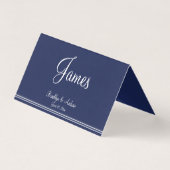 Blue Nautical Wedding Folding Table Cards (Rückseite)
