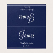 Blue Nautical Wedding Folding Table Cards (Außenseite Aufgefaltet)