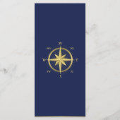 Blue Nautical Wedding Menu Cards Menükarte (Rückseite)