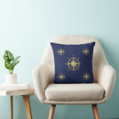 Blue Nautical Wedding Pillows Gold Compass Kissen (Stuhl )