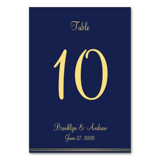 Blue Nautical Wedding Platzkarten Tafelkarten Tischnummer (Vorderseite)