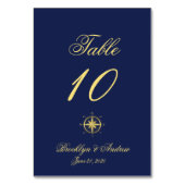Blue Nautical Wedding Platzkarten Tafelkarten Tischnummer (Rückseite)