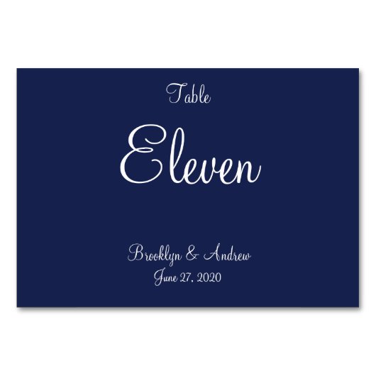 Blue Nautical Wedding Platzkarten Tafelkarten Tischnummer (Vorderseite)