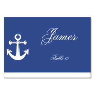 Blue Nautical Wedding Platzkarten Tischnummer