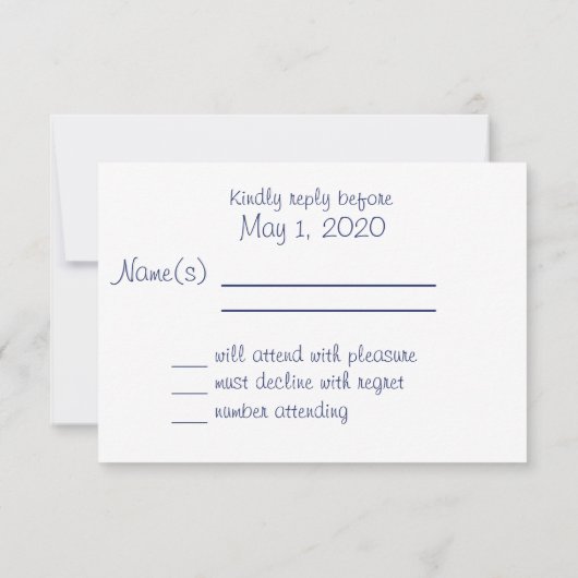 Blue Nautical Wedding RSVP Cards (Rückseite)