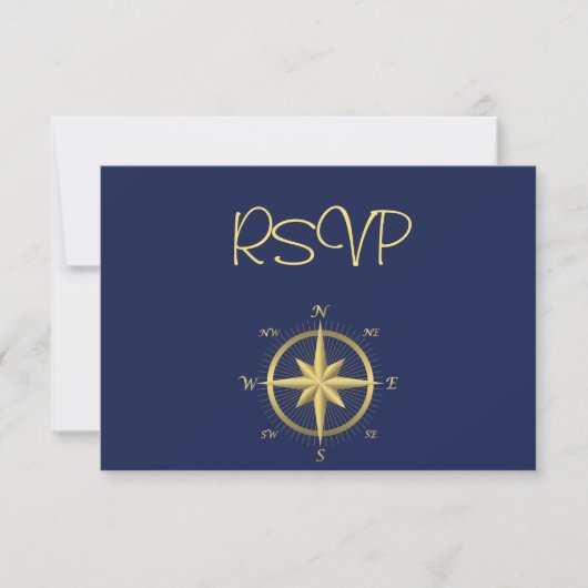 Blue Nautical Wedding RSVP Cards Karte (Vorderseite)