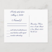 Blue Nautical Wedding RSVP Postkarten (Rückseite)