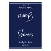 Blue Nautical Wedding Table Cards Sitzkarten Tischnummer (Vorderseite)