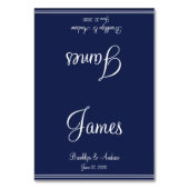 Blue Nautical Wedding Table Cards Sitzkarten Tischnummer (Rückseite)
