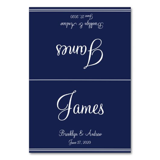 Blue Nautical Wedding Table Cards Sitzkarten Tischnummer (Vorderseite)