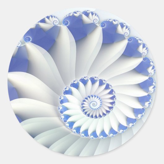 Blue Nautilus Runder Aufkleber (Vorderseite)