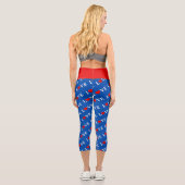Blue Navy Blue LIEBE Elegante Stilvolle Moderne Mu Capri Leggings (Rückseite)