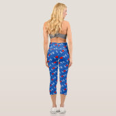 Blue Navy Blue LIEBE Elegante Stilvolle Moderne Mu Capri Leggings (Rückseite)