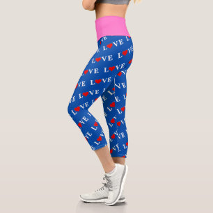 Blue Navy Blue LIEBE Elegante Stilvolle Moderne Mu Capri Leggings