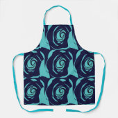 Blue Navy Blue Rose Blume Blumenmuster Schürze (Vorderseite)