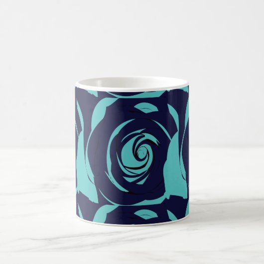 Blue Navy Blue Rose Blume Kaffeetasse (Mittel)
